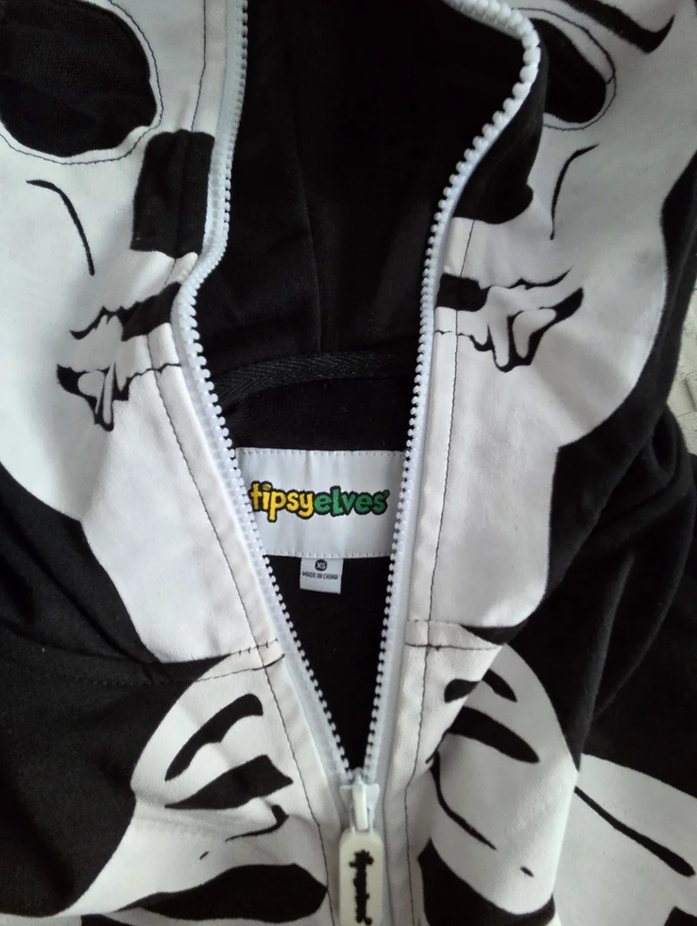 Tipsy Elves Skeleton Zip Up Onesie Costume Adult XS NWT Halloween - Picture 5 of 5
